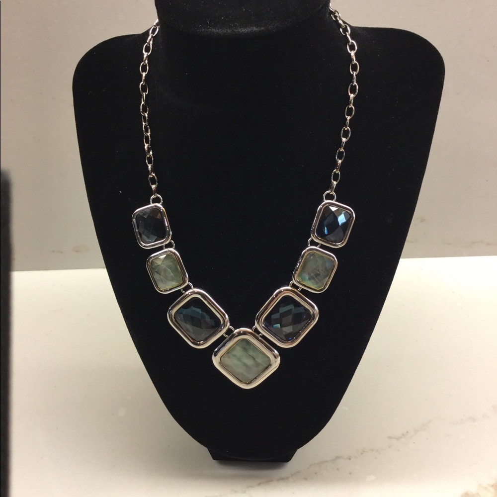 Lia Sophia necklace light and dark blue stones
